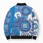 NAIDOC Week 2026 Bomber Puffer Jacket 50 Years Deadly Dhari Blue Aboriginal Art