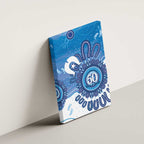 NAIDOC Week 2026 Canvas Wall Art 50 Years Deadly Dhari Blue Aboriginal Art