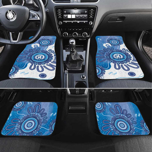 NAIDOC Week 2026 Car Mats 50 Years Deadly Dhari Blue Aboriginal Art