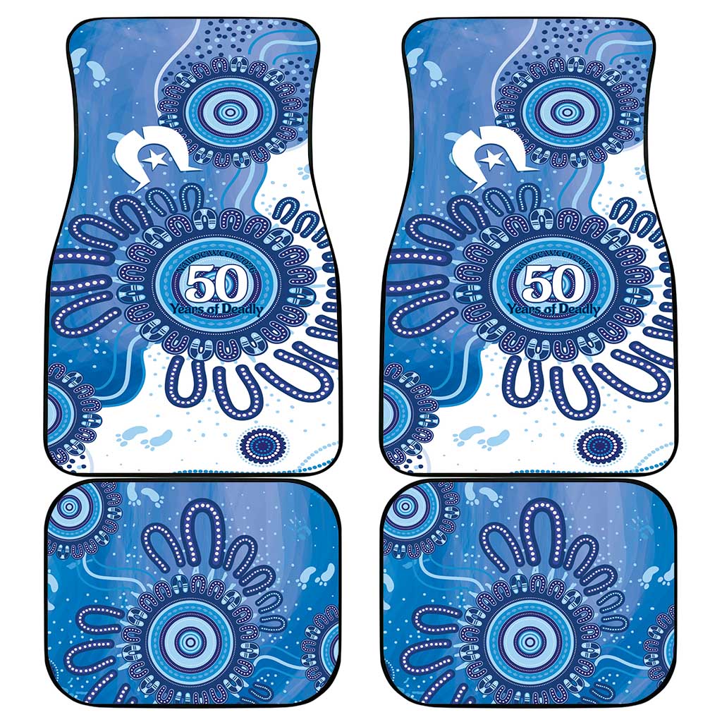 NAIDOC Week 2026 Car Mats 50 Years Deadly Dhari Blue Aboriginal Art