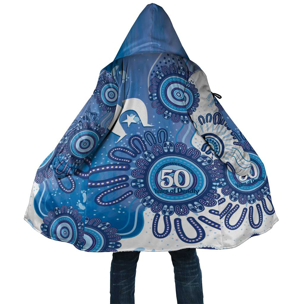 NAIDOC Week 2026 Cloak 50 Years Deadly Dhari Blue Aboriginal Art