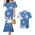 NAIDOC Week 2026 Couples Matching Mermaid Dress and Hawaiian Shirt 50 Years Deadly Dhari Blue Aboriginal Art