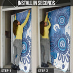 NAIDOC Week 2026 Door Cover 50 Years Deadly Dhari Blue Aboriginal Art