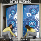 NAIDOC Week 2026 Door Cover 50 Years Deadly Dhari Blue Aboriginal Art