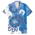 NAIDOC Week 2026 Family Matching Summer Maxi Dress and Hawaiian Shirt 50 Years Deadly Dhari Blue Aboriginal Art