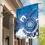 NAIDOC Week 2026 Garden Flag 50 Years Deadly Dhari Blue Aboriginal Art