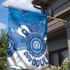 NAIDOC Week 2026 Garden Flag 50 Years Deadly Dhari Blue Aboriginal Art