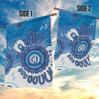 NAIDOC Week 2026 Garden Flag 50 Years Deadly Dhari Blue Aboriginal Art