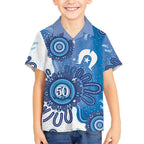 NAIDOC Week 2026 Hawaiian Shirt 50 Years Deadly Dhari Blue Aboriginal Art
