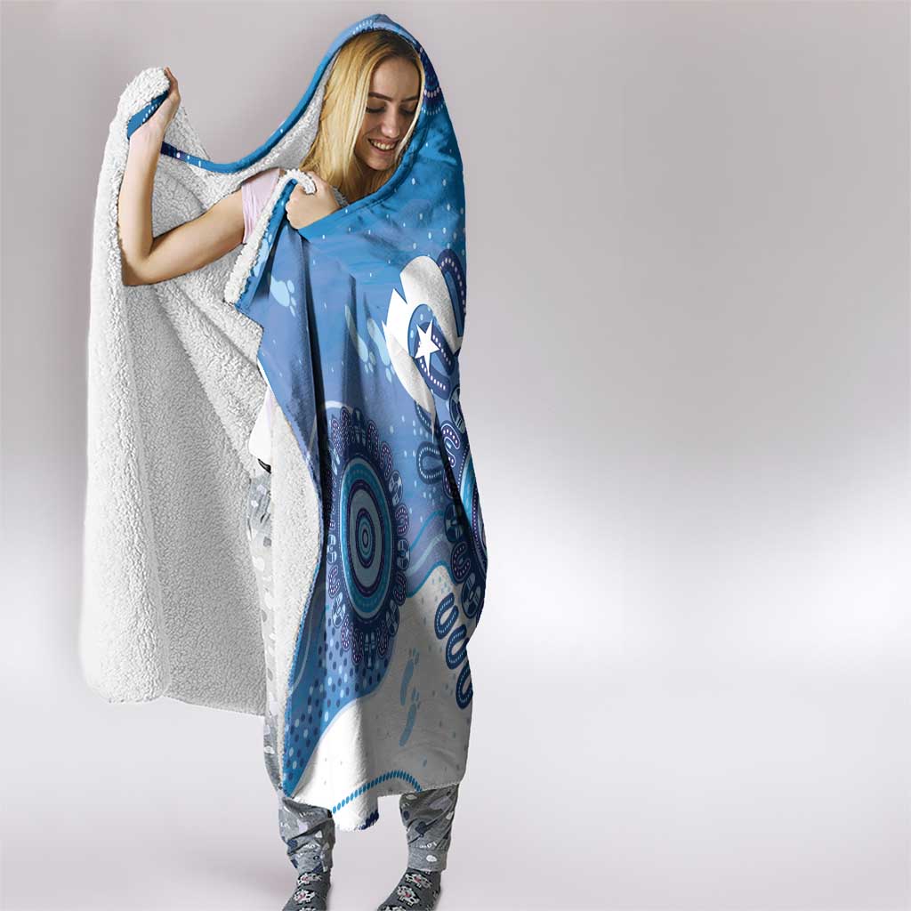 NAIDOC Week 2026 Hooded Blanket 50 Years Deadly Dhari Blue Aboriginal Art