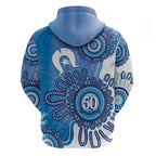 NAIDOC Week 2026 Hoodie 50 Years Deadly Dhari Blue Aboriginal Art