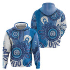 NAIDOC Week 2026 Hoodie 50 Years Deadly Dhari Blue Aboriginal Art