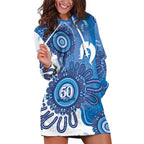 NAIDOC Week 2026 Hoodie Dress 50 Years Deadly Dhari Blue Aboriginal Art