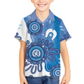 NAIDOC Week 2026 Kid Hawaiian Shirt 50 Years Deadly Dhari Blue Aboriginal Art