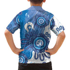 NAIDOC Week 2026 Kid Hawaiian Shirt 50 Years Deadly Dhari Blue Aboriginal Art
