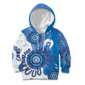 NAIDOC Week 2026 Kid Hoodie 50 Years Deadly Dhari Blue Aboriginal Art