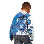 NAIDOC Week 2026 Kid Hoodie 50 Years Deadly Dhari Blue Aboriginal Art