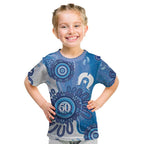 NAIDOC Week 2026 Kid T Shirt 50 Years Deadly Dhari Blue Aboriginal Art