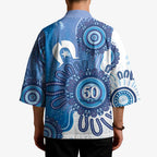 NAIDOC Week 2026 Kimono 50 Years Deadly Dhari Blue Aboriginal Art