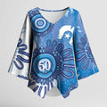 NAIDOC Week 2026 Kimono Sleeve Blouse 50 Years Deadly Dhari Blue Aboriginal Art