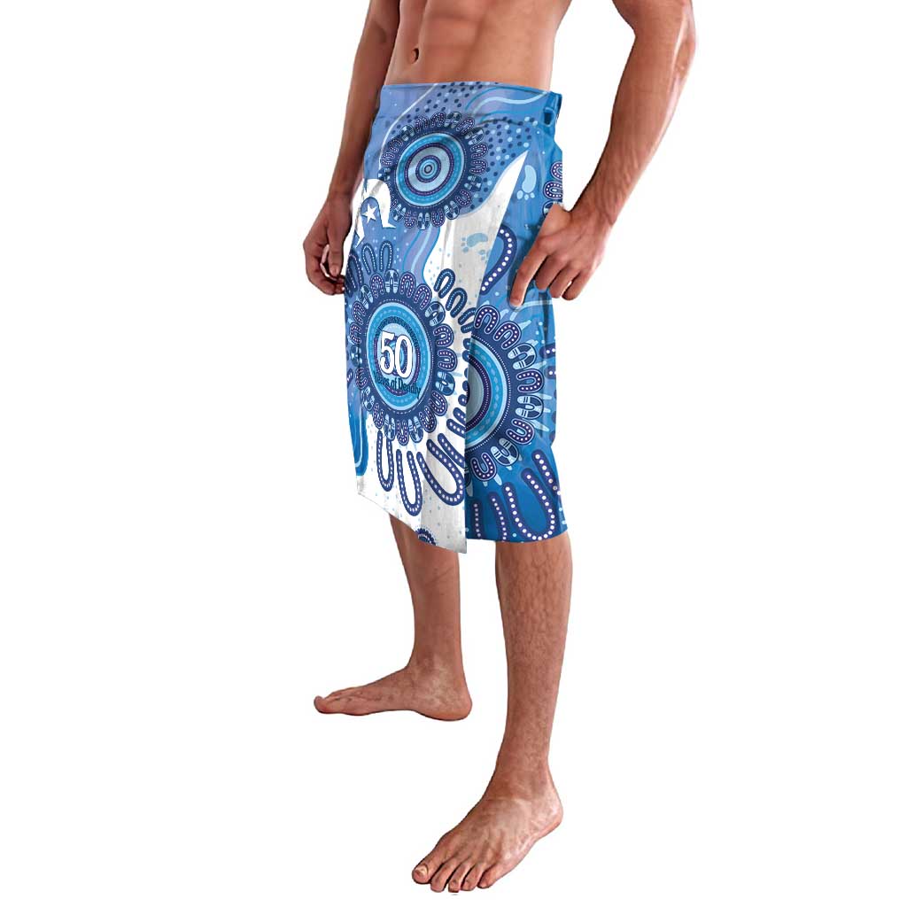 NAIDOC Week 2026 Lavalava 50 Years Deadly Dhari Blue Aboriginal Art