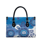 NAIDOC Week 2026 Leather Bag 50 Years Deadly Dhari Blue Aboriginal Art