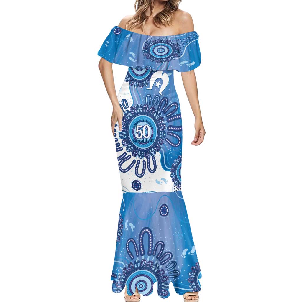 NAIDOC Week 2026 Mermaid Dress 50 Years Deadly Dhari Blue Aboriginal Art