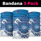 NAIDOC Week 2026 Neck Gaiter 50 Years Deadly Dhari Blue Aboriginal Art