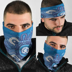 NAIDOC Week 2026 Neck Gaiter 50 Years Deadly Dhari Blue Aboriginal Art