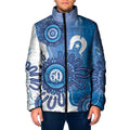 NAIDOC Week 2026 Padded Jacket 50 Years Deadly Dhari Blue Aboriginal Art