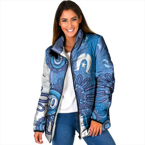 NAIDOC Week 2026 Padded Jacket 50 Years Deadly Dhari Blue Aboriginal Art