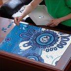 NAIDOC Week 2026 Puzzle 50 Years Deadly Dhari Blue Aboriginal Art