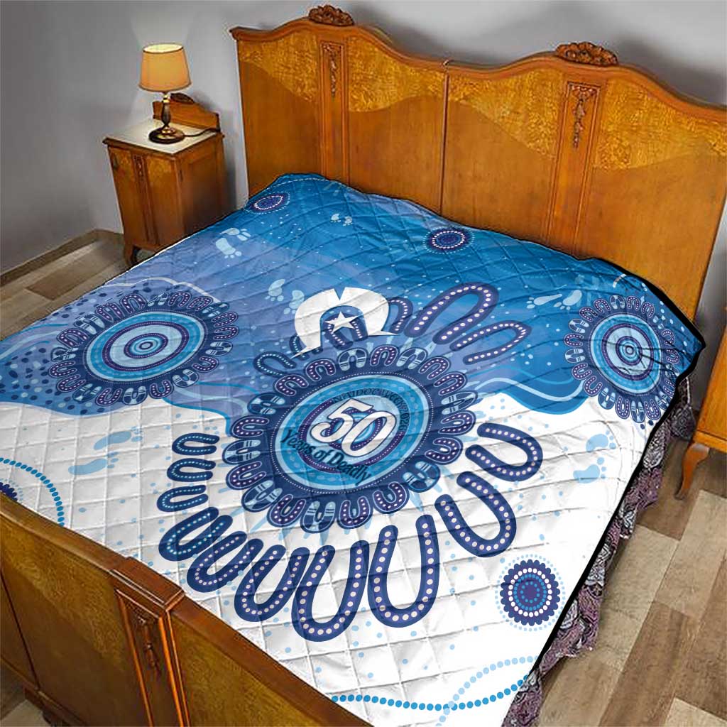 NAIDOC Week 2026 Quilt 50 Years Deadly Dhari Blue Aboriginal Art