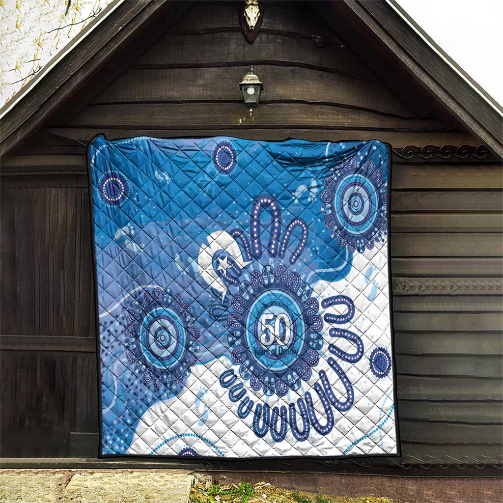 NAIDOC Week 2026 Quilt 50 Years Deadly Dhari Blue Aboriginal Art