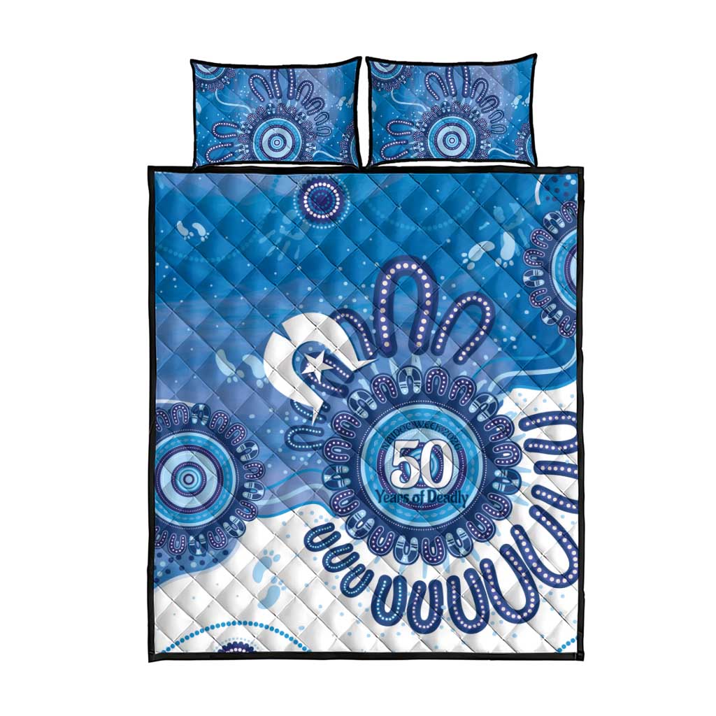 NAIDOC Week 2026 Quilt Bed Set 50 Years Deadly Dhari Blue Aboriginal Art