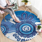 NAIDOC Week 2026 Round Carpet 50 Years Deadly Dhari Blue Aboriginal Art