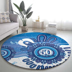 NAIDOC Week 2026 Round Carpet 50 Years Deadly Dhari Blue Aboriginal Art