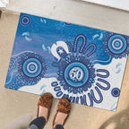 NAIDOC Week 2026 Rubber Doormat 50 Years Deadly Dhari Blue Aboriginal Art