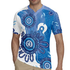 NAIDOC Week 2026 Rugby Jersey 50 Years Deadly Dhari Blue Aboriginal Art