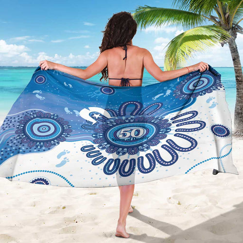 NAIDOC Week 2026 Sarong 50 Years Deadly Dhari Blue Aboriginal Art