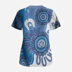 NAIDOC Week 2026 Scrub Top 50 Years Deadly Dhari Blue Aboriginal Art