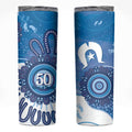 NAIDOC Week 2026 Skinny Tumbler 50 Years Deadly Dhari Blue Aboriginal Art