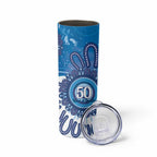 NAIDOC Week 2026 Skinny Tumbler 50 Years Deadly Dhari Blue Aboriginal Art