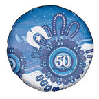 NAIDOC Week 2026 Spare Tire Cover 50 Years Deadly Dhari Blue Aboriginal Art