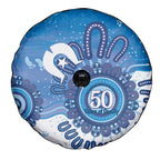 NAIDOC Week 2026 Spare Tire Cover 50 Years Deadly Dhari Blue Aboriginal Art