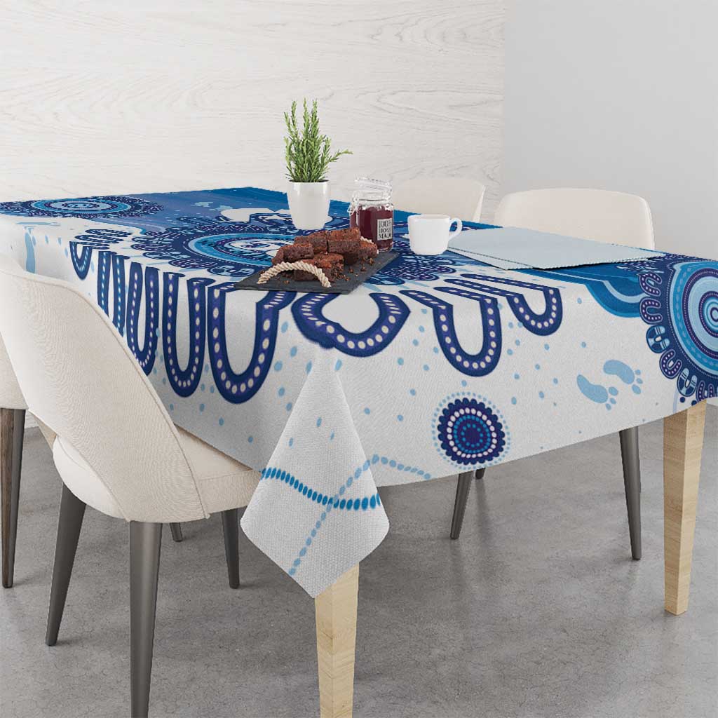 NAIDOC Week 2026 Tablecloth 50 Years Deadly Dhari Blue Aboriginal Art