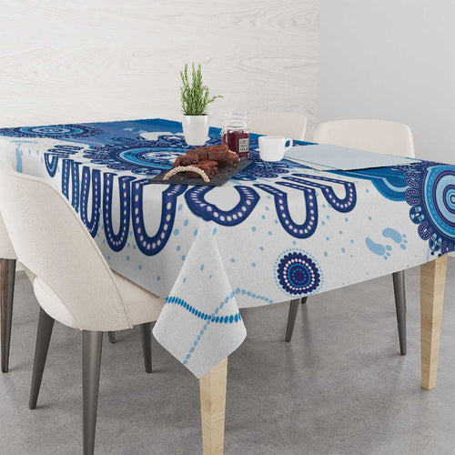 NAIDOC Week 2026 Tablecloth 50 Years Deadly Dhari Blue Aboriginal Art
