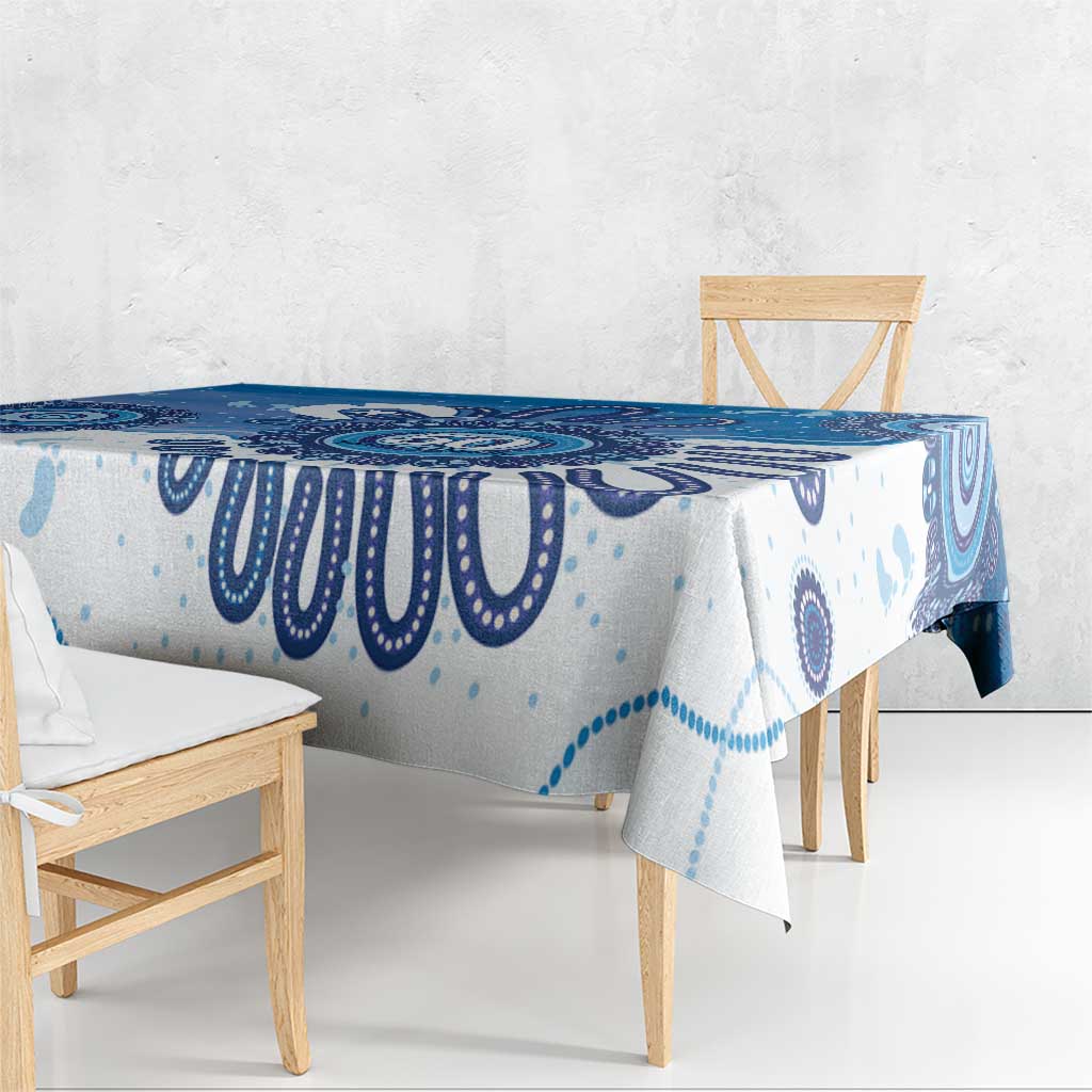NAIDOC Week 2026 Tablecloth 50 Years Deadly Dhari Blue Aboriginal Art