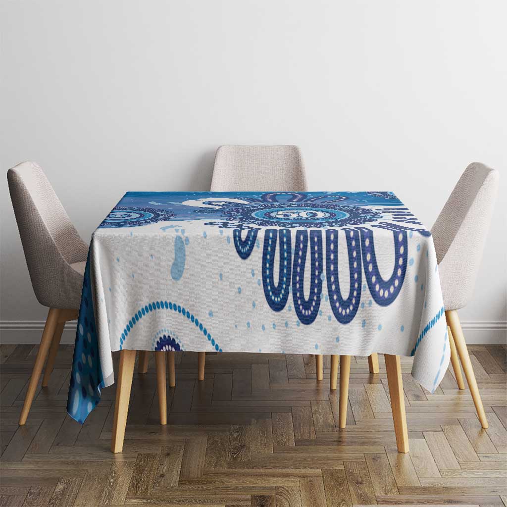 NAIDOC Week 2026 Tablecloth 50 Years Deadly Dhari Blue Aboriginal Art