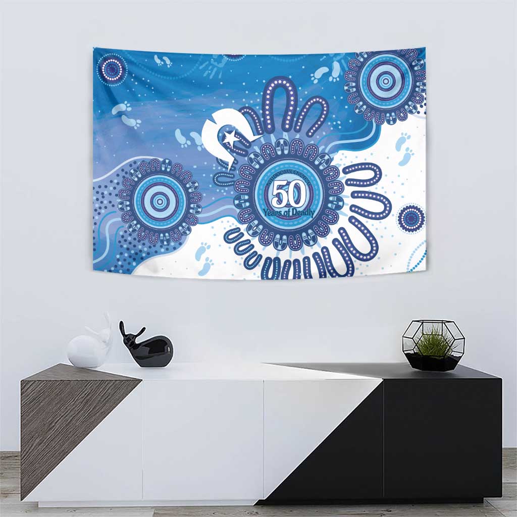 NAIDOC Week 2026 Tapestry 50 Years Deadly Dhari Blue Aboriginal Art